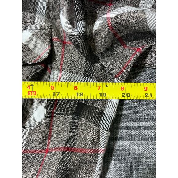 Chadwicks Dress Women Medium* Flannel Brown Gray/Red A Line Cottage Boho - Picture 9 of 13
